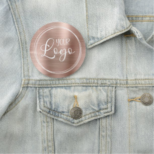 Circular Metallic Rose Gold-Logo Namensschild