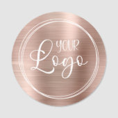 Circular Metallic Rose Gold-Logo Namensschild (Vorderseite)