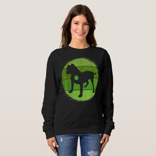 Circular Pitbull Irish Kleeblatt Dog St Patricks D Sweatshirt (Vorne ganz)