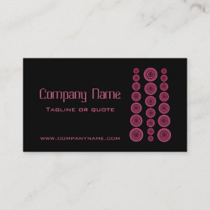 Circular Retro Business Card, Black and Fuchsia Visitenkarte