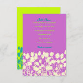 Circular Retro Daisy Bat Mitzvah Party Card Einladung (Vorne/Hinten)