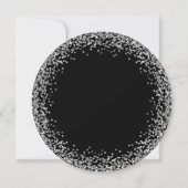 Circular Silver Glitzer Black 50. Geburtstag Einladung (Rückseite)