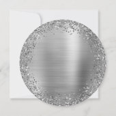 Circular Silver Glitzer Foil 50. Geburtstag Einladung (Rückseite)