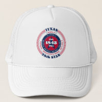 Circular Texas Staat Patriotic Trucker Hat