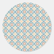 Circular tile design featuring intricate floral 