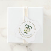 Circular Wedding White Floral Monogram Geschenkanhänger (Beispiel)