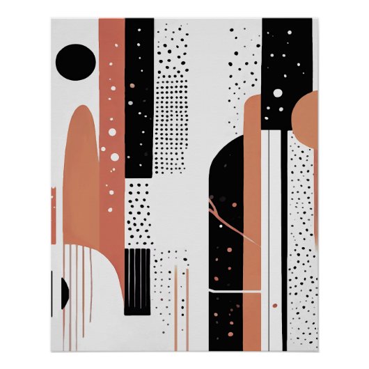 circulos boho terracotta poster (Vorderseite)