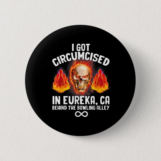 Circumcised Bowling Eureka Ca Funny Odly spezifisc Button (Vorderseite)