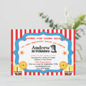 Circus 1. Geburtstagsfeier Party Einladung (Stehend Vorderseite)