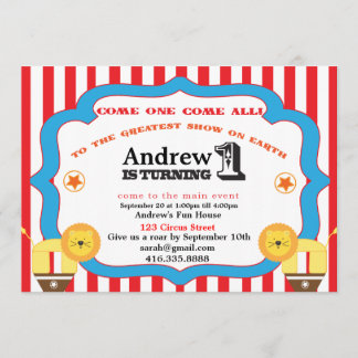 Circus 1. Geburtstagsfeier Party Einladung