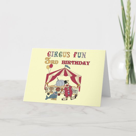 Circus 3. Geburtstagsgeschenke Karte (Vorderseite)