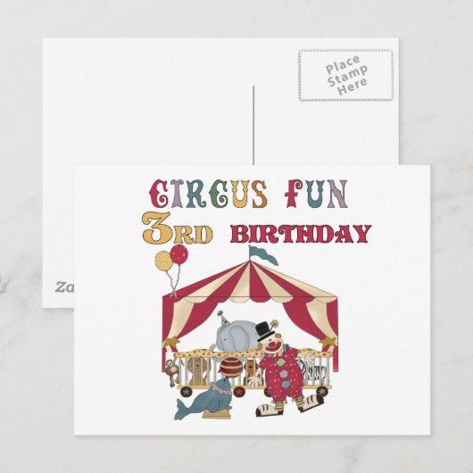Circus 3. Geburtstagsgeschenke Postkarte (Vorne/Hinten)