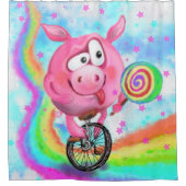 Circus Acrobat Pig Funny Duschvorhang (Vorderseite)
