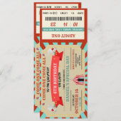 Circus Adventure Birthday Ticket (Vorne/Hinten)