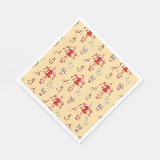 Circus Animal Pattern Erster Geburtstag Serviette (Ecke)