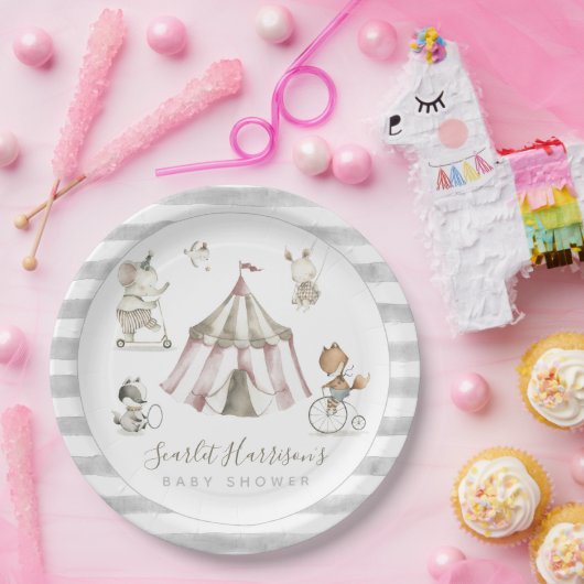 Circus Animals Baby Dusche Pappteller (Party)