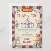 Circus Animals Karneval Geburtstag Danke Karte (Vorderseite)