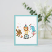 Circus Animals Kindergeburtstag Party Danke Karte (Stehend Vorderseite)