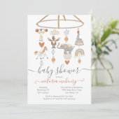 Circus Animals Mobile Baby Dusche Einladung (Stehend Vorderseite)