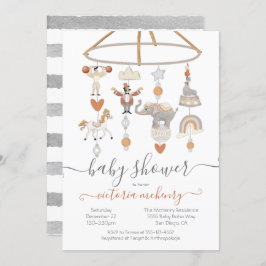 Circus Animals Mobile Baby Dusche Einladung