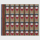 Circus Arts - Happy Clown and Stripes v2 Geschenkpapier (Flach)