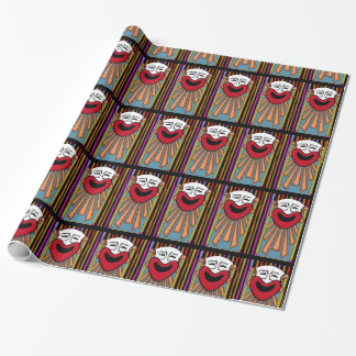 Circus Arts - Happy Clown and Stripes v2 Geschenkpapier
