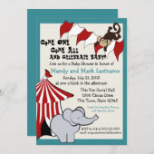 Circus Baby Dusche Einladung (Vorne/Hinten)