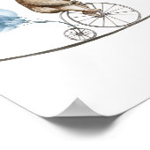 Circus Bear On A Bike With Blue Balloons Nursery Poster (Ecke)