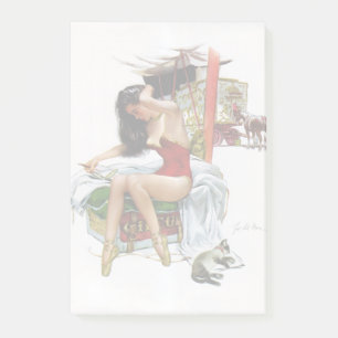 Circus Beauty Vintag Art Dezember Button-Up Girl Post-it Klebezettel