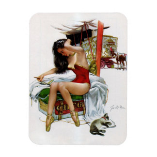 Circus Beauty Vintage Kunst Button-Up Girl Magnet