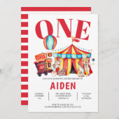 Circus Big 1. Geburtstag Einladung (Vorne/Hinten)