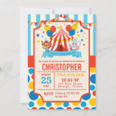 Circus Big Top Geburtstagsparty Einladung (Vorderseite)