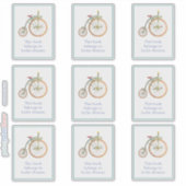 Circus Bike Blue Buchzeichen Sticker (Vorderseite)