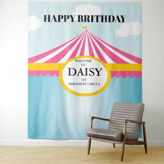 CIRCUS BIRTHDAY BACKDROP WANDTEPPICH (Beispiel)