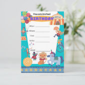 CIRCUS BIRTHDAY BOY PARTY EINLADUNG (Stehend Vorderseite)