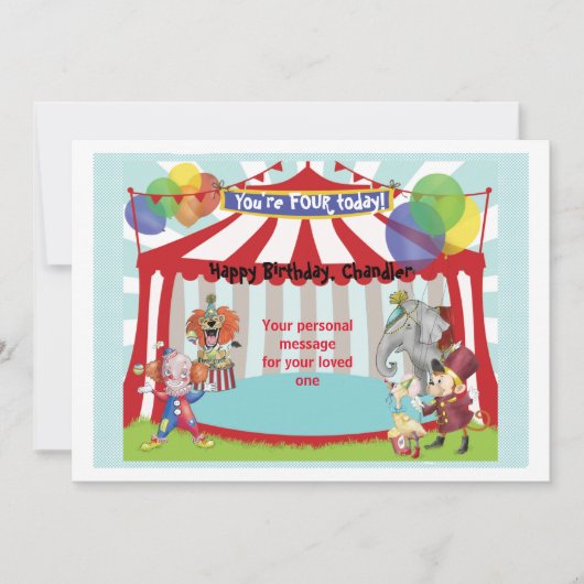 Circus Birthday Card Einladung (Vorderseite)