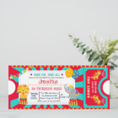 Circus Birthday Einladung (Stehend Vorderseite)