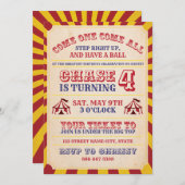 Circus Birthday Einladung (Vorne/Hinten)