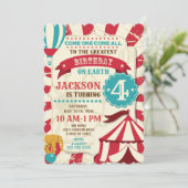 Circus Birthday Einladung Karneval Einladung (Stehend Vorderseite)