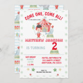 Circus Birthday Einladung, komm eins, komm alle! Einladung (Vorne/Hinten)