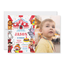 Circus Birthday Foto Einladung