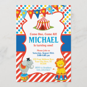 Circus Birthday Invasion - Karneval Thema Einladung