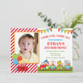 Circus Birthday Invasion Train Circus Party Einladung (Stehend Vorderseite)