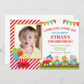 Circus Birthday Invasion Train Circus Party Einladung (Vorne/Hinten)
