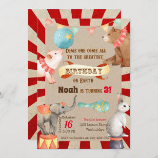 Circus Birthday Invitation, Circus Invitation, Einladung
