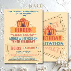 Circus Birthday Karneval Party Einladung