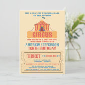 Circus Birthday Karneval Party Einladung (Stehend Vorderseite)