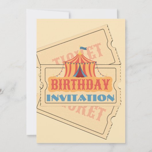 Circus Birthday Karneval Party Einladung (Rückseite)