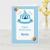 Circus Birthday Party Blue Karte (Gelbe Blume)