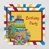 Circus Birthday Party Einladung (Vorne/Hinten)